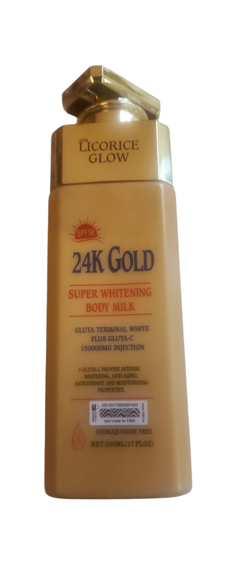 Licorice Glow 24K Gold Body Milk — 500 ml