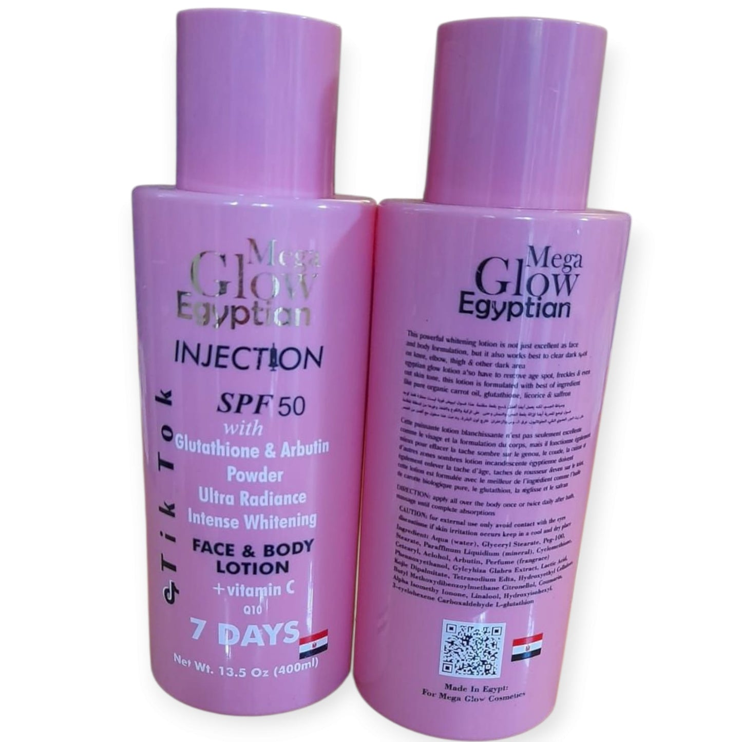 Mega Glow Egyptian Injection Face & Body Lotion SPF 50 — 400 ml