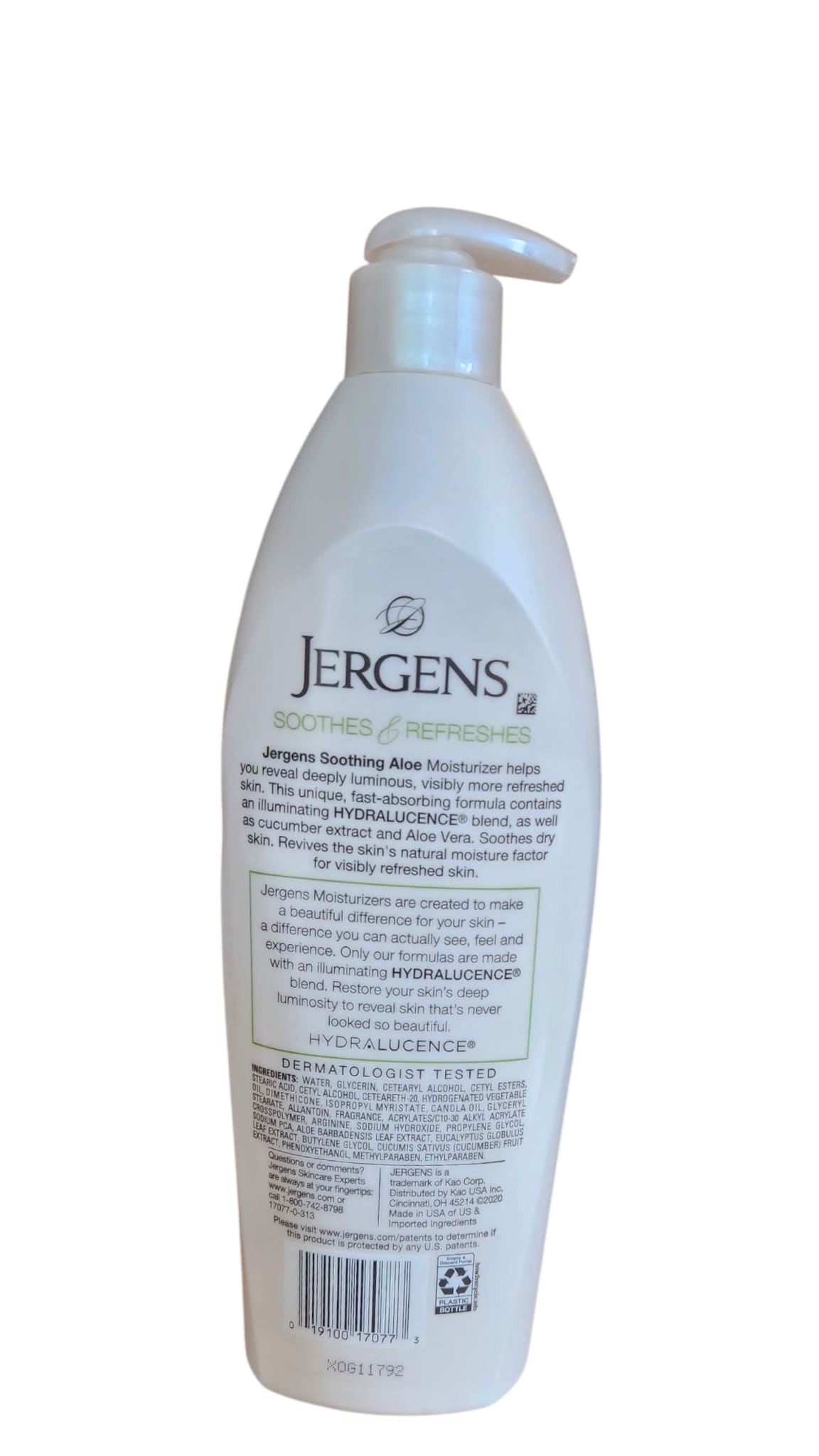 Jergens Soothing Aloe Refreshing Body Lotion — Aloe Vera & Cucumber Extract (621 ml)