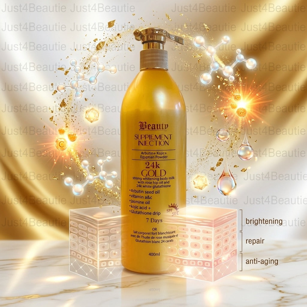 Beauty Supplement Injection 24K Gold Strong Whitening Body Milk 400ml