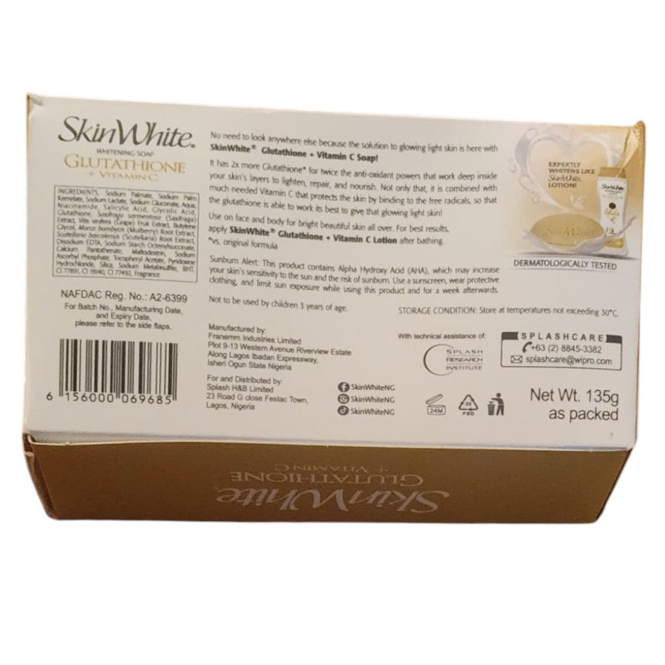 SkinWhite Glutathione + Vitamin C Whitening Soap 135g