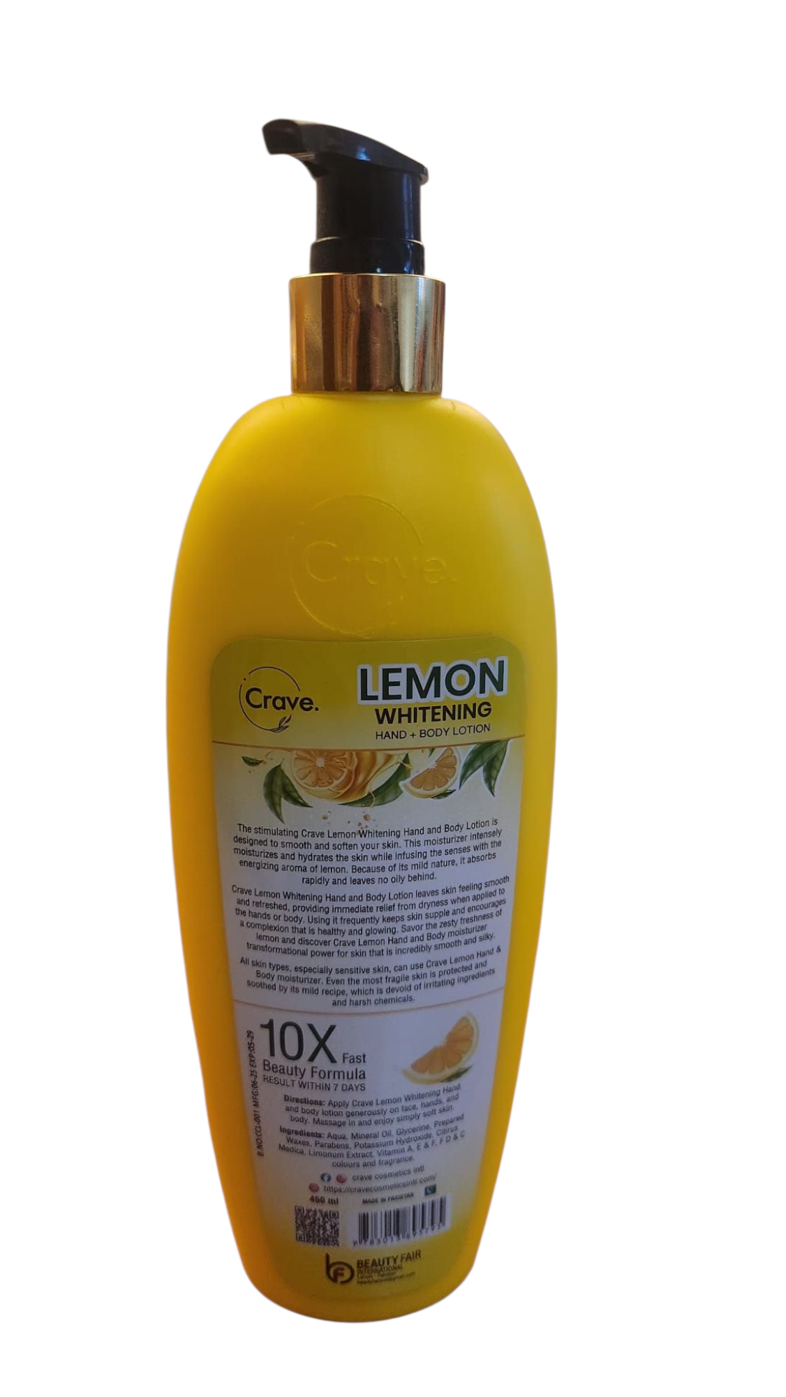 Crave Lemon Pure Whitening Hand & Body Lotion — 500 ml