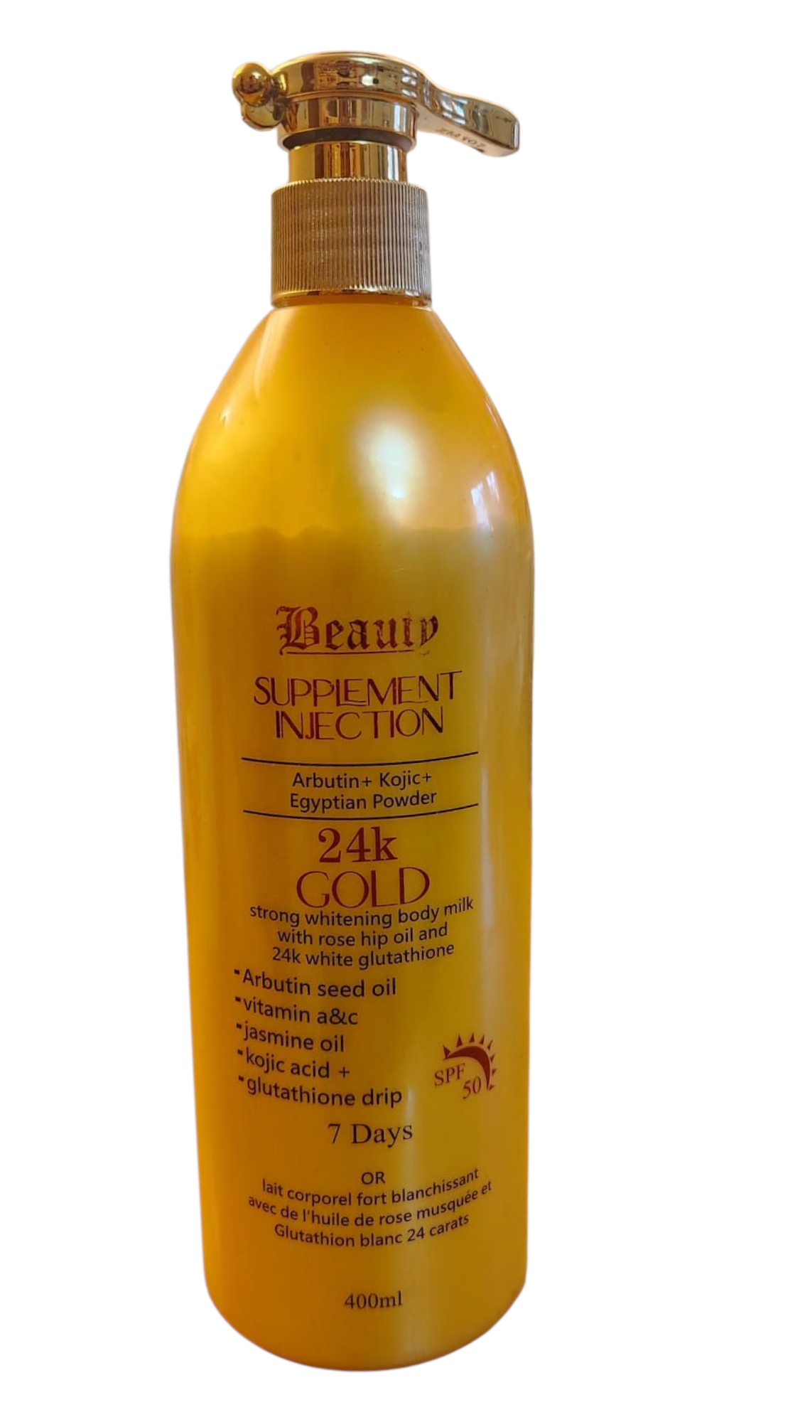 Beauty Supplement Injection 24K Gold Strong Whitening Body Milk 400ml