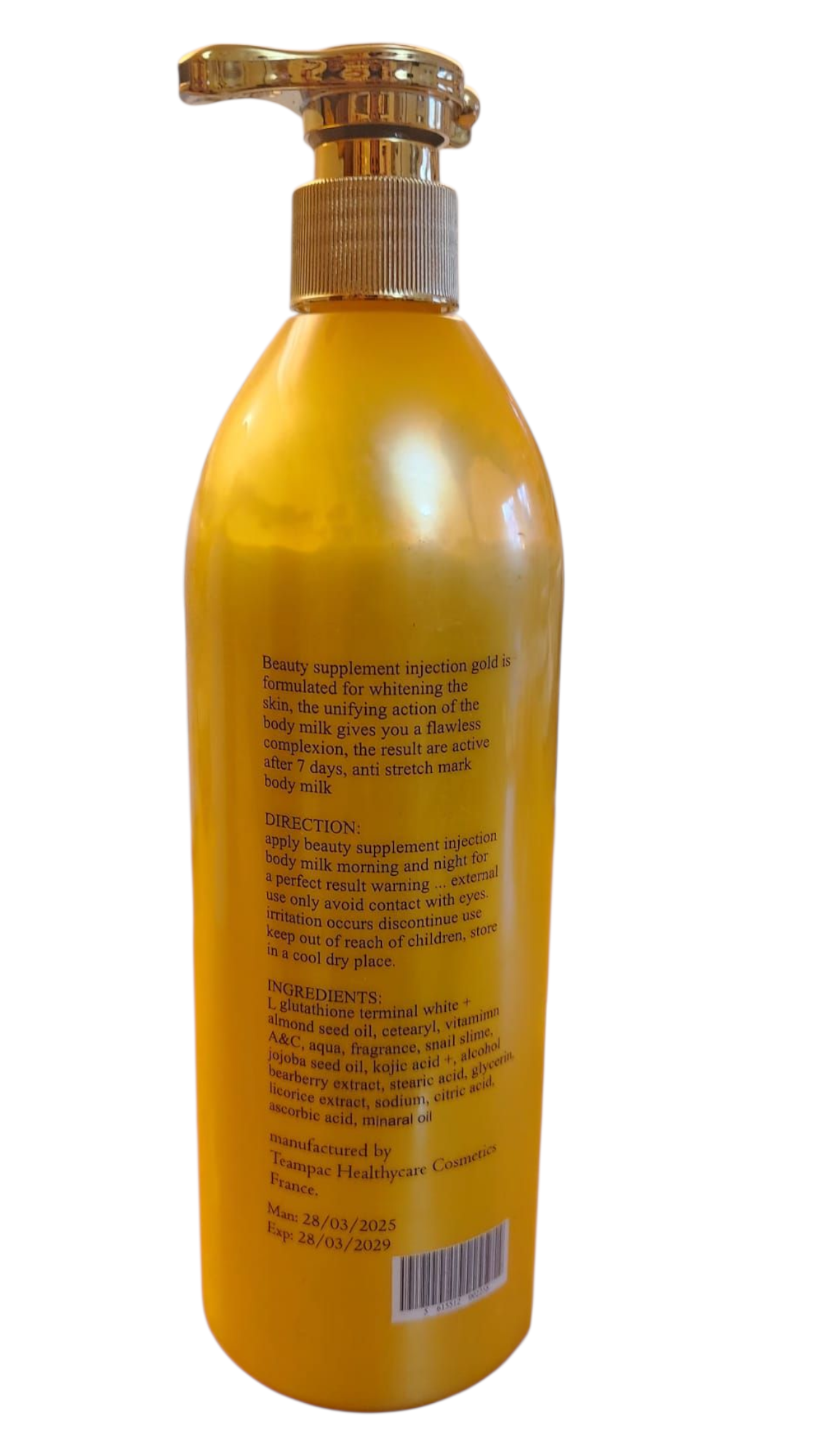 Beauty Supplement Injection 24K Gold Strong Whitening Body Milk 400ml