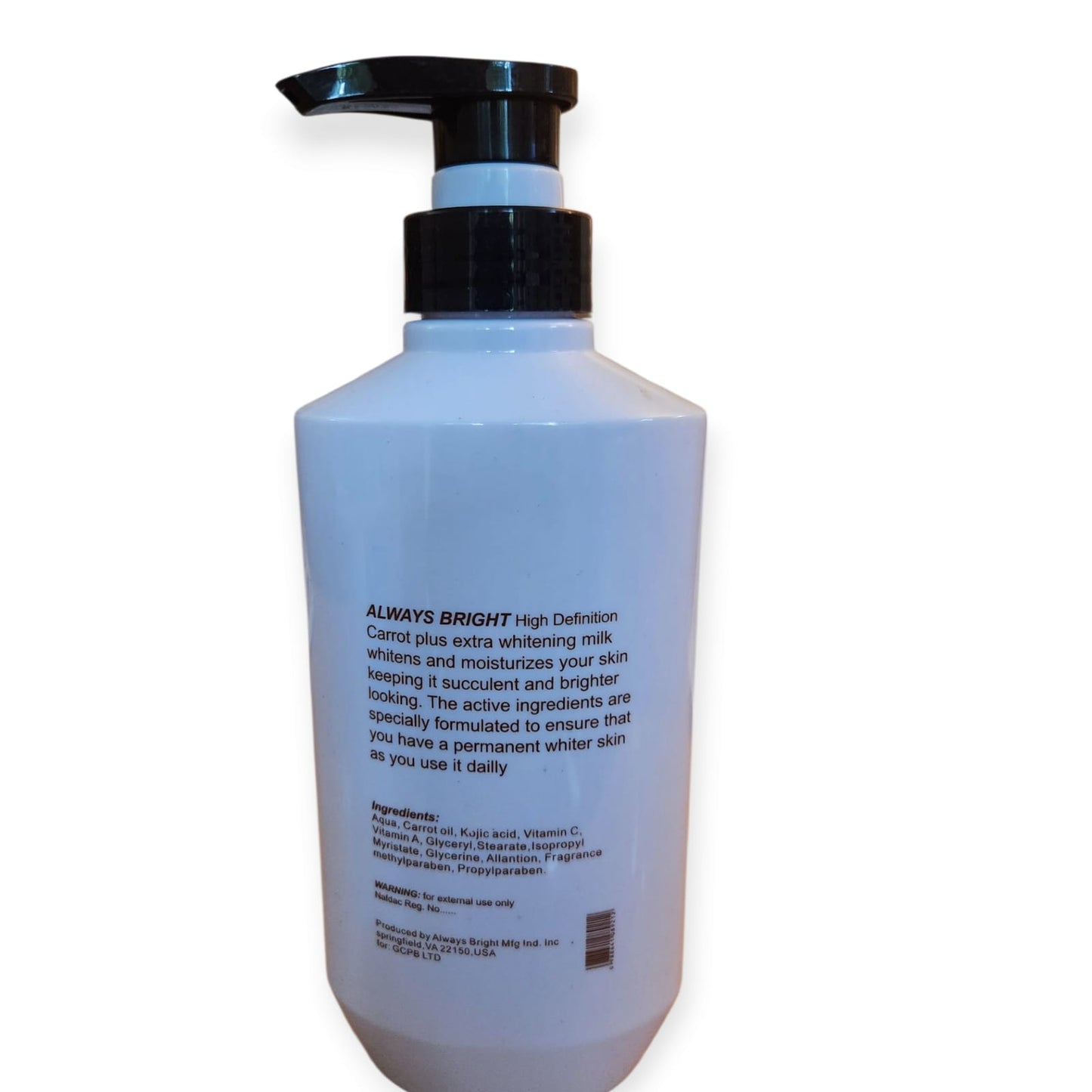 Always Bright HD Extra Whitening Milk Carrot Plus — 400 ml