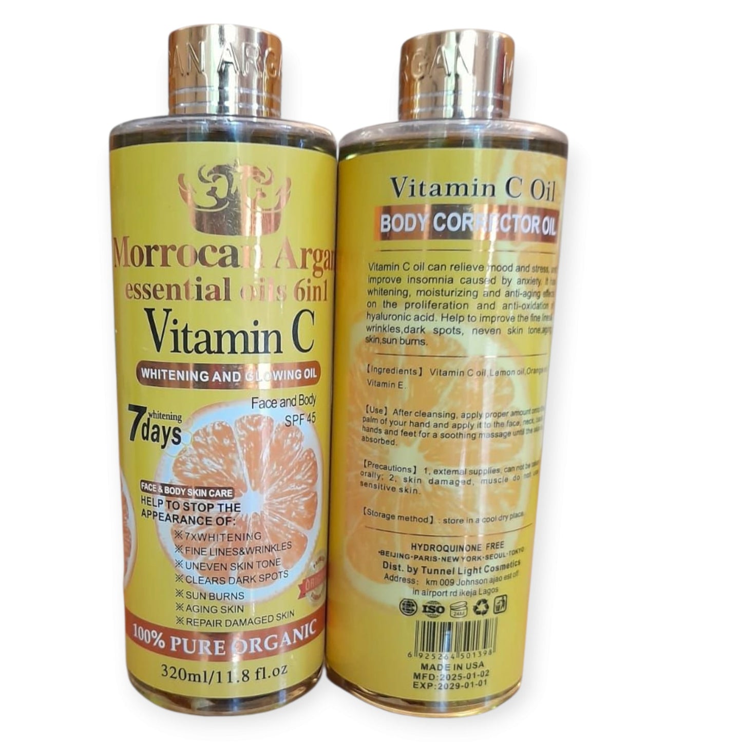 Moroccan Argan Essential Body Oils 6‑in‑1 Vitamin C — 320 ml