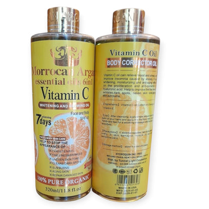 Moroccan Argan Essential Body Oils 6‑in‑1 Vitamin C — 320 ml