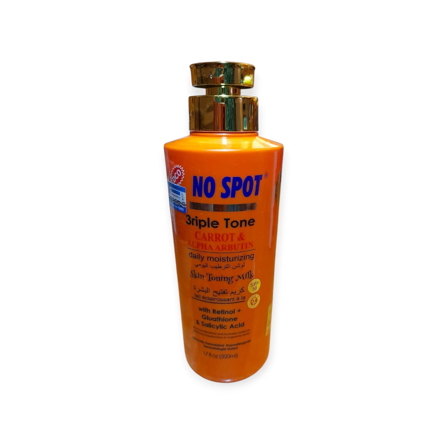 No Spot 3Riple Tone Carrot & Alpha Arbutin Skin Toning Milk — 500 ml