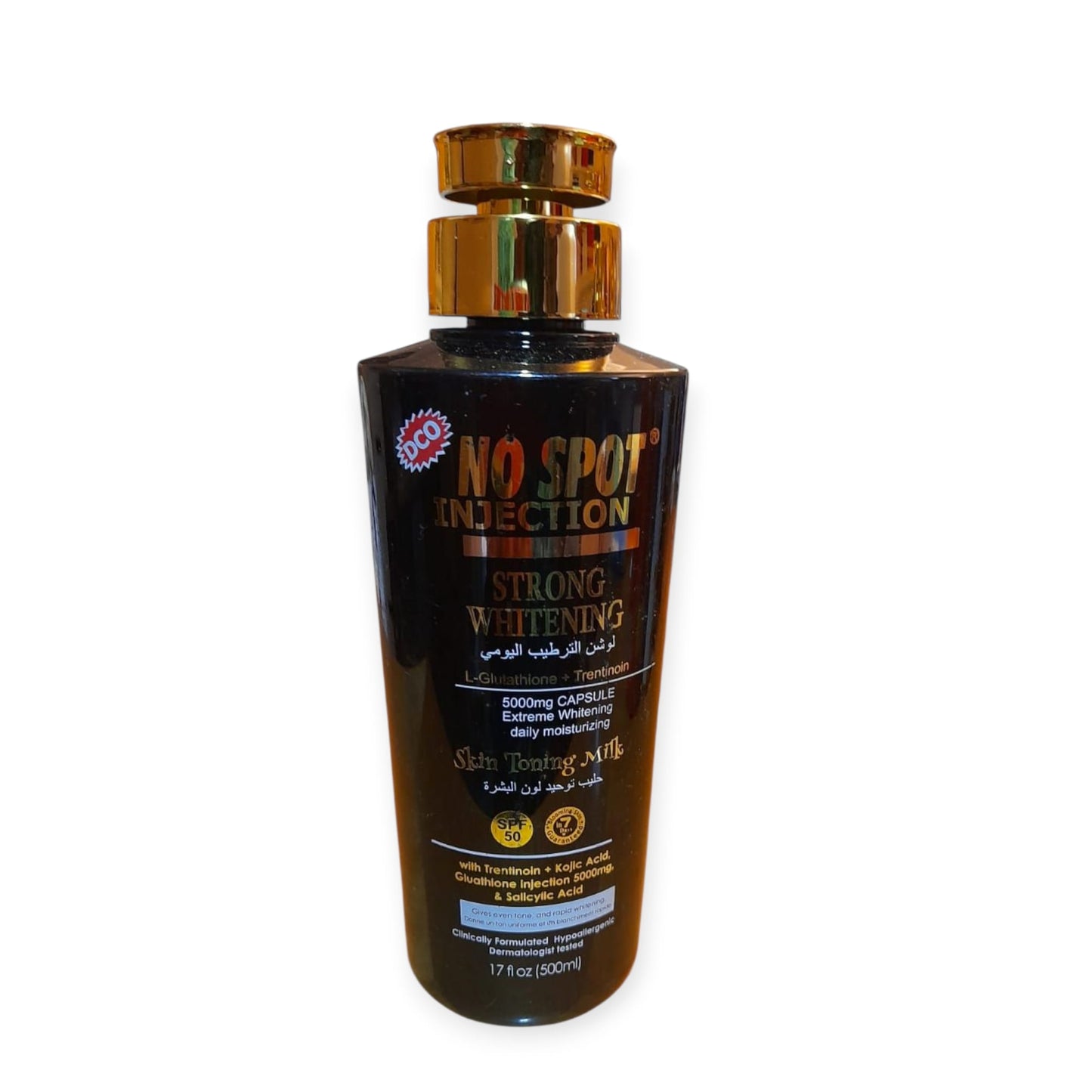 No Spot Injection Strong Whitening Skin Toning Milk, Daily Moisturising Lotion with SPF 50 — 500 ml