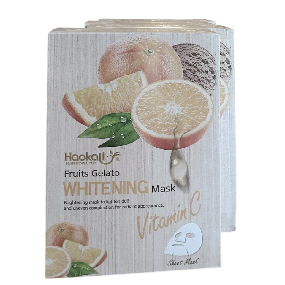 Haokali Fruits Gelato Whitening Face Mask (Vitamin C) 30ml x 10 pieces