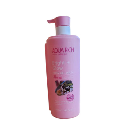 Aqua Rich Bright + Glow Body Gel Wash 1000ml vegan shower gel