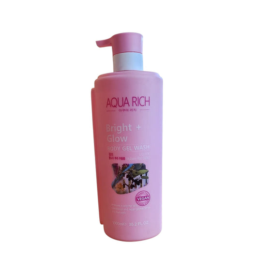Aqua Rich Bright + Glow Body Gel Wash 1000ml vegan shower gel