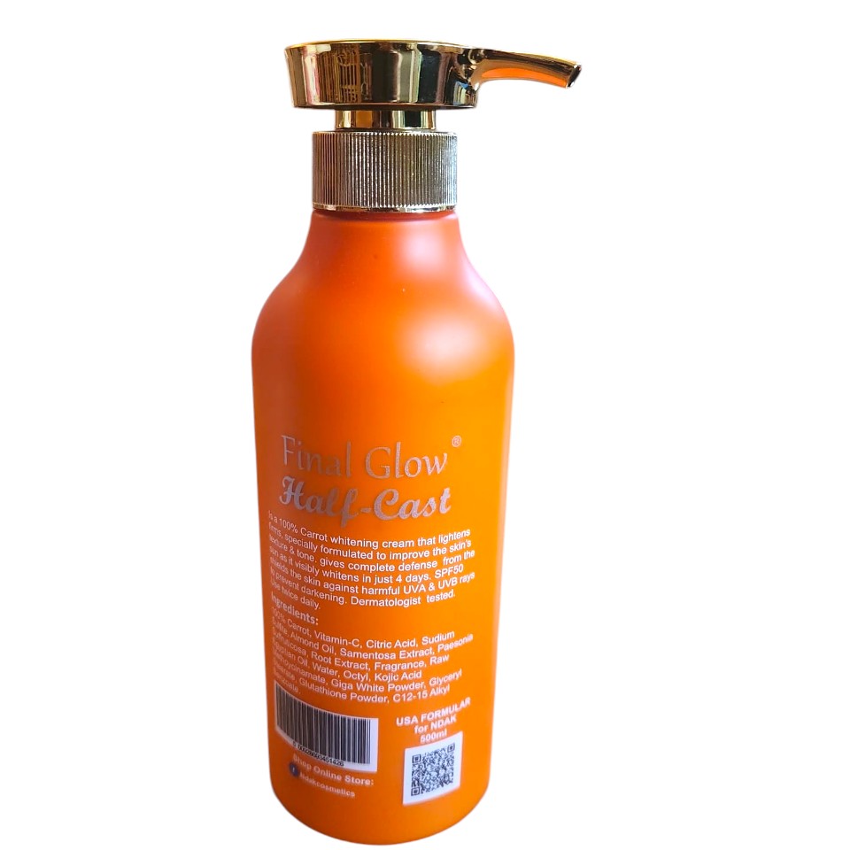Final Glow Half-Cast Carrot Body Cream — 500 ml