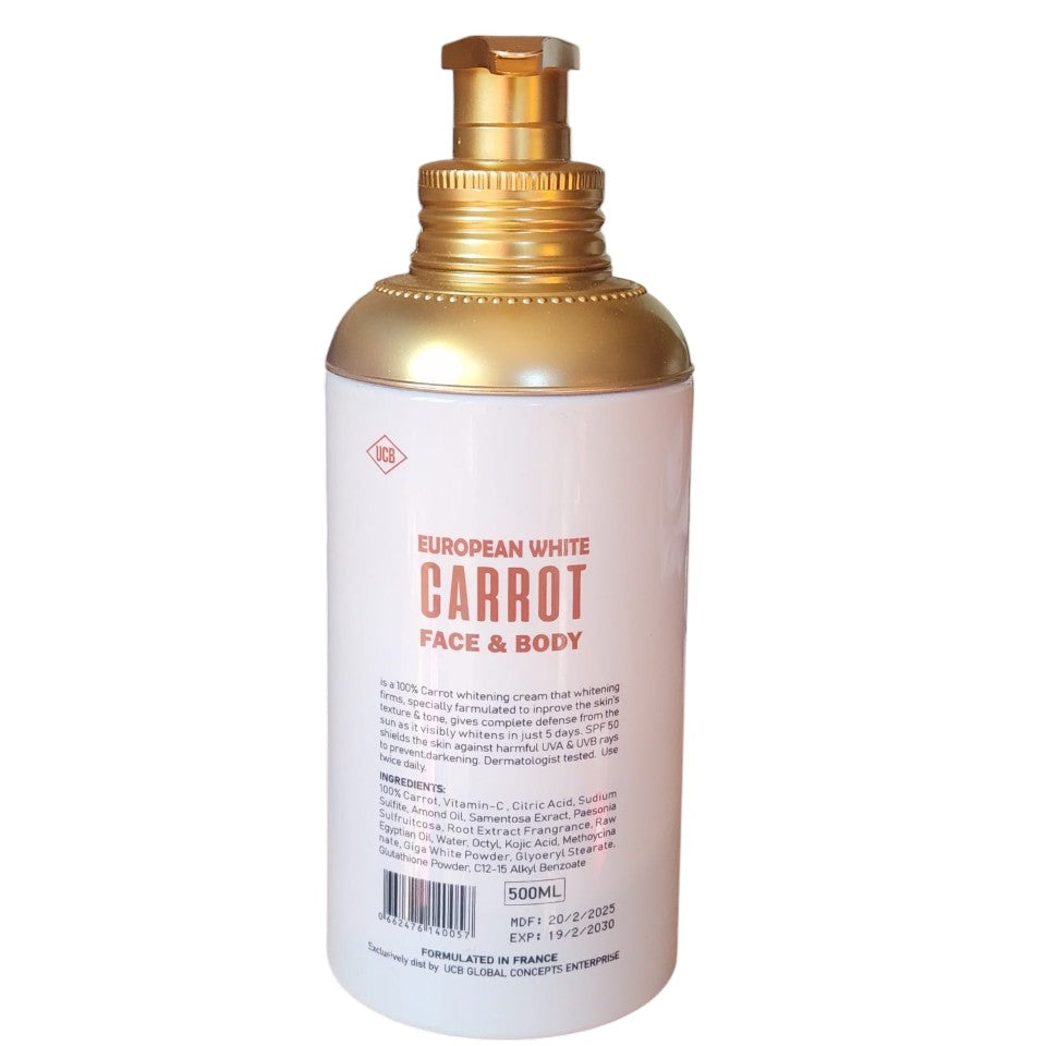 European White Carrot Face & Body Lotion — 500 ml