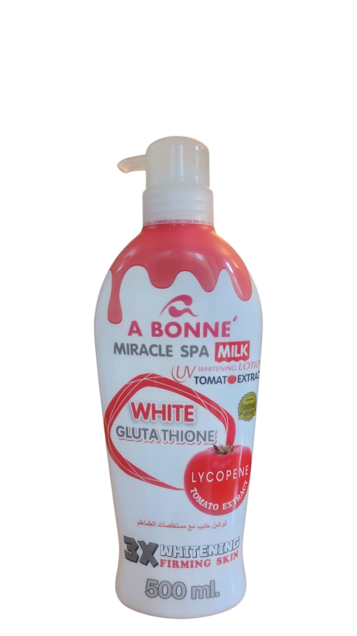 A Bonne Miracle Spa Milk 3X Whitening Lotion — White Glutathione & Tomato Extract, 500 ml