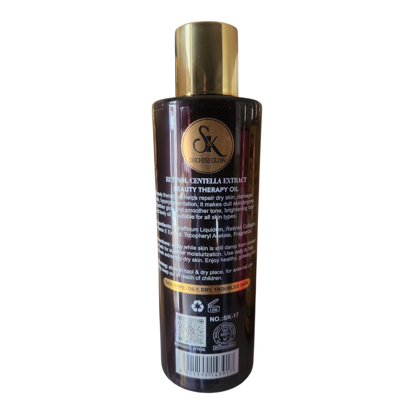 S&K Duchess Glow Retinol Centella Extract Beauty Therapy Oil 300ml