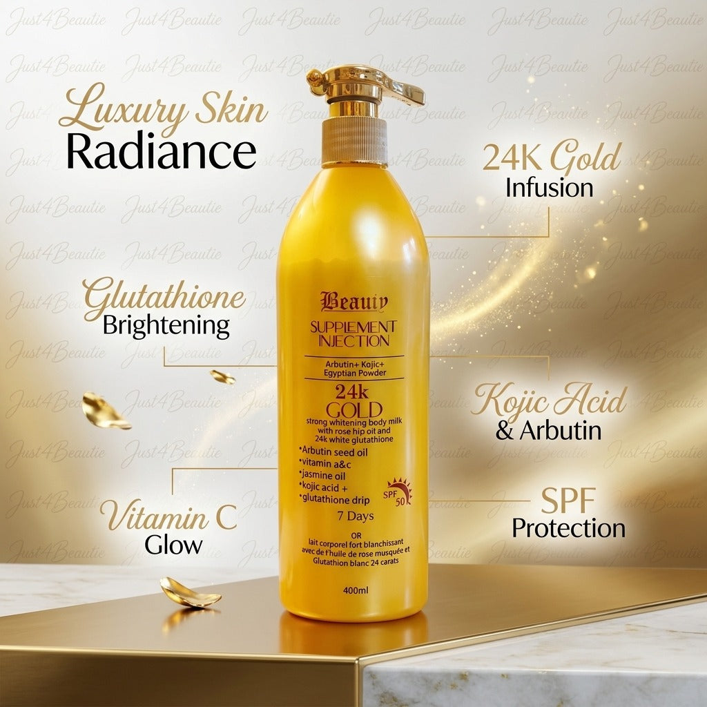 Beauty Supplement Injection 24K Gold Strong Whitening Body Milk 400ml