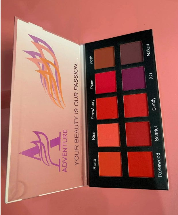 Adventure Makeup Pretty Rosy Blush Palette — 10 Shades