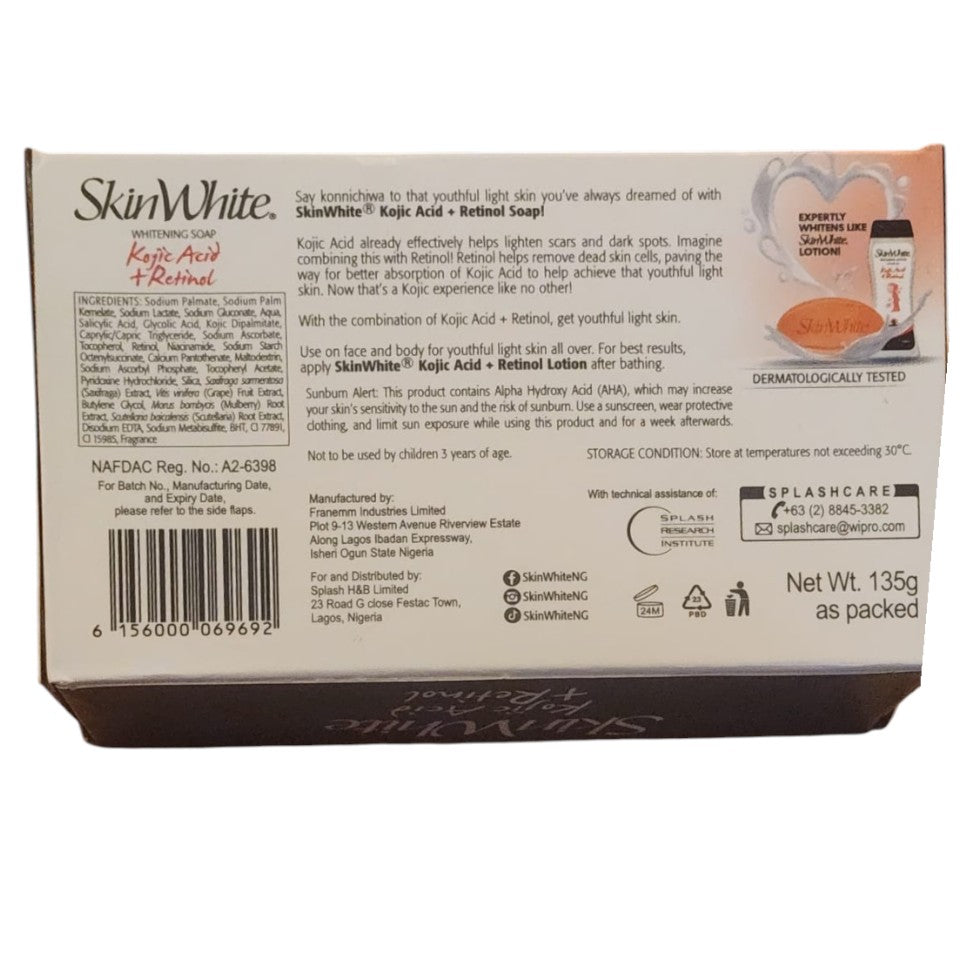 SkinWhite Advanced Whitening Soap with Kojic Acid and Retinol 135g