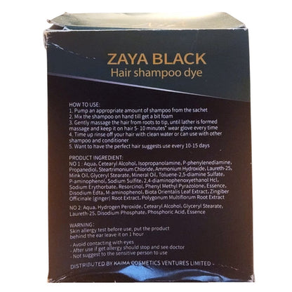 Zaya Black Hair Shampoo Dye 30ml x 10